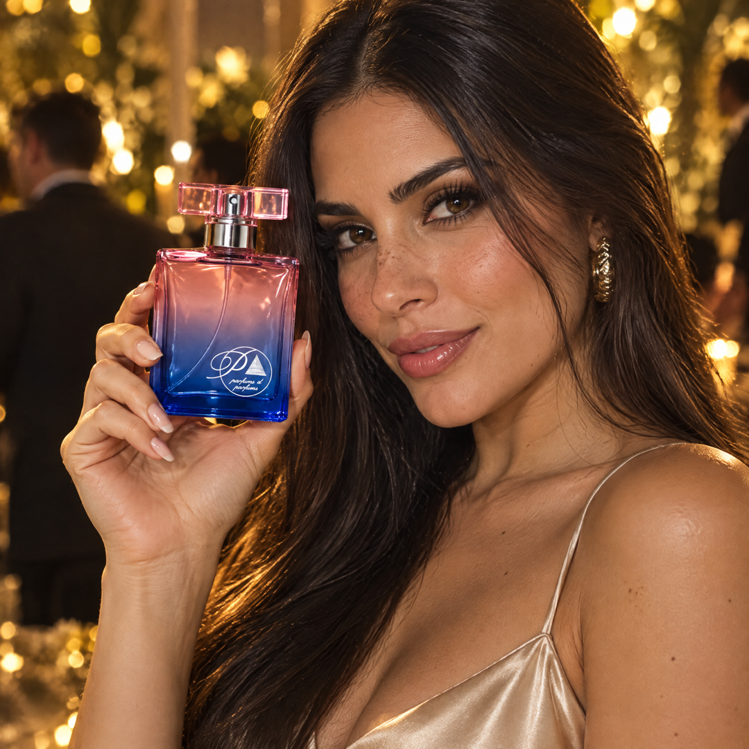Mujer con el perfume inspirado en 212 VIP en una fiesta VIP