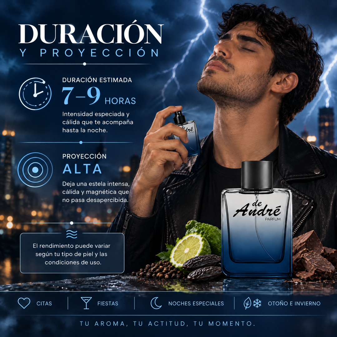 Duración de 7 a 9 horas y proyección alta del perfume de hombre inspirado en Bad Boy