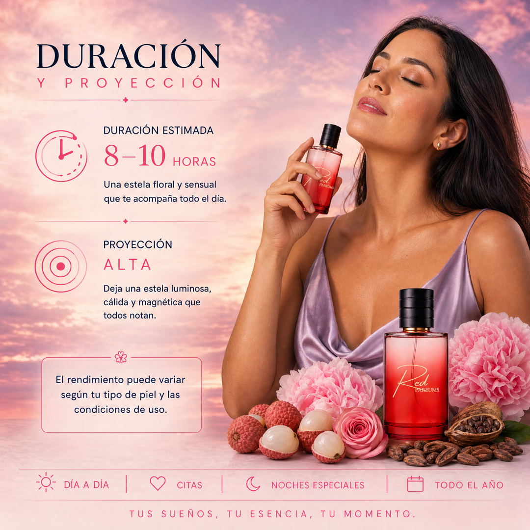 Duración de 8 a 10 horas y proyección alta del perfume de nicho de mujer inspirado en Attrape-Rêves