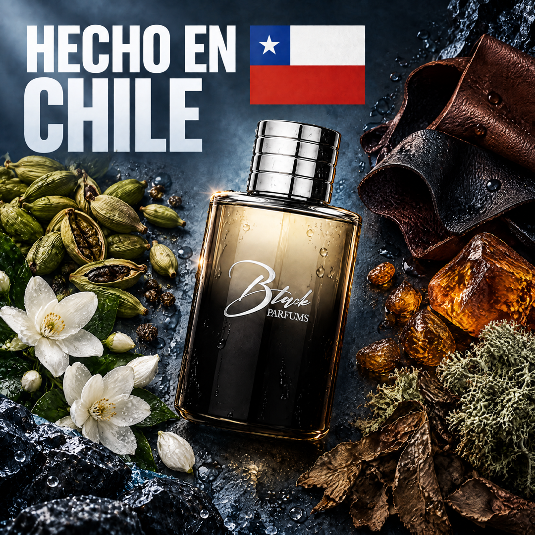 Perfume de nicho inspirado en Ombré Leather hecho en Chile, con cardamomo, cuero, jazmín sambac, ámbar