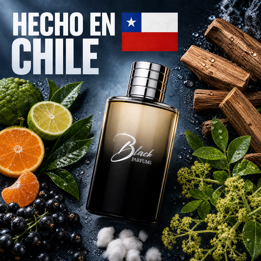 Perfume de nicho inspirado en Silver Mountain Water hecho en Chile, con bergamota, mandarina, té verde, grosella negra