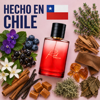 Perfume de nicho inspirado en Bleecker Street hecho en Chile, con hoja de violeta, tomillo, arándano, casis
