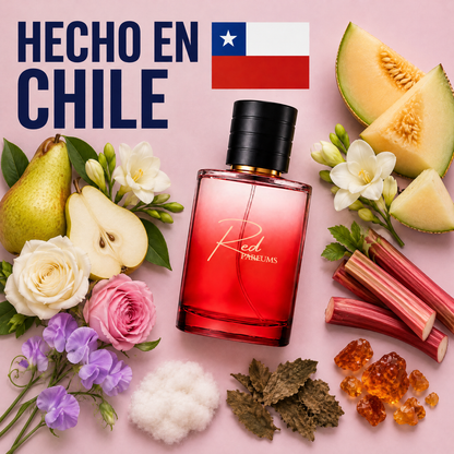 Perfume de nicho inspirado en English Pear & Freesia hecho en Chile, con pera Williams, melón, fresia y rosa