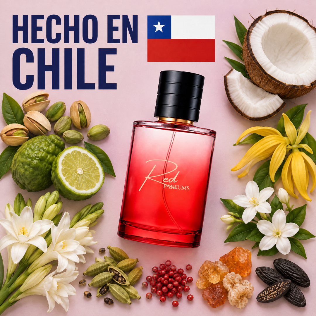 Perfume de nicho inspirado en Soleil Blanc hecho en Chile, con pistacho, nardo, coco y ámbar