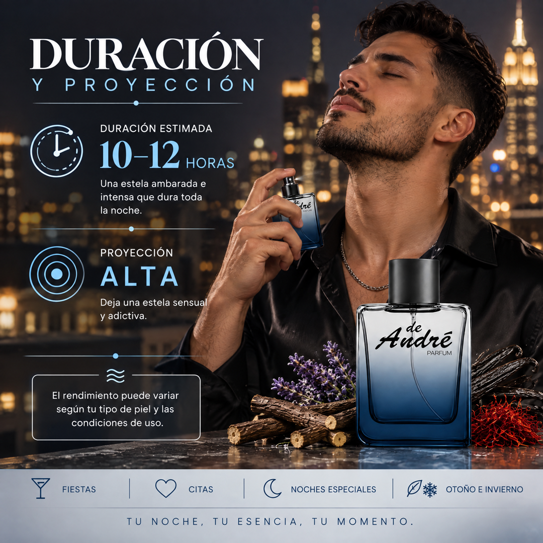 Duración de 10 a 12 horas y proyección alta del perfume de hombre inspirado en 212 VIP Black Elixir