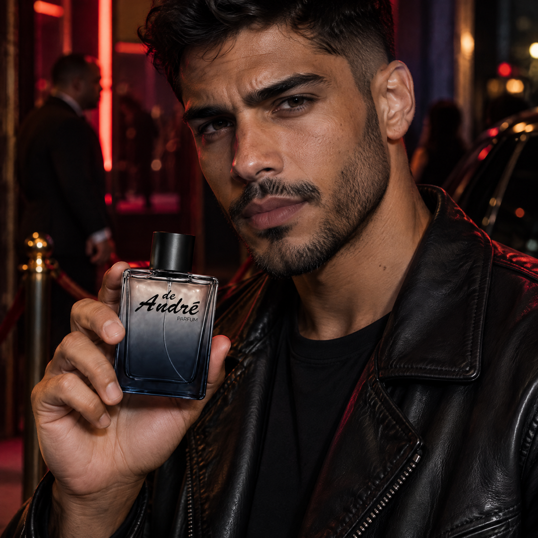 Hombre en la entrada de un club exclusivo de noche con el perfume inspirado en 212 VIP Black de Perfumes Inferno