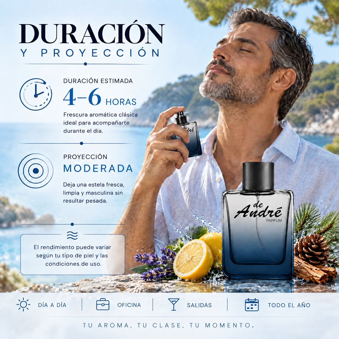 Duración y proyección del perfume de hombre inspirado en Agua Brava