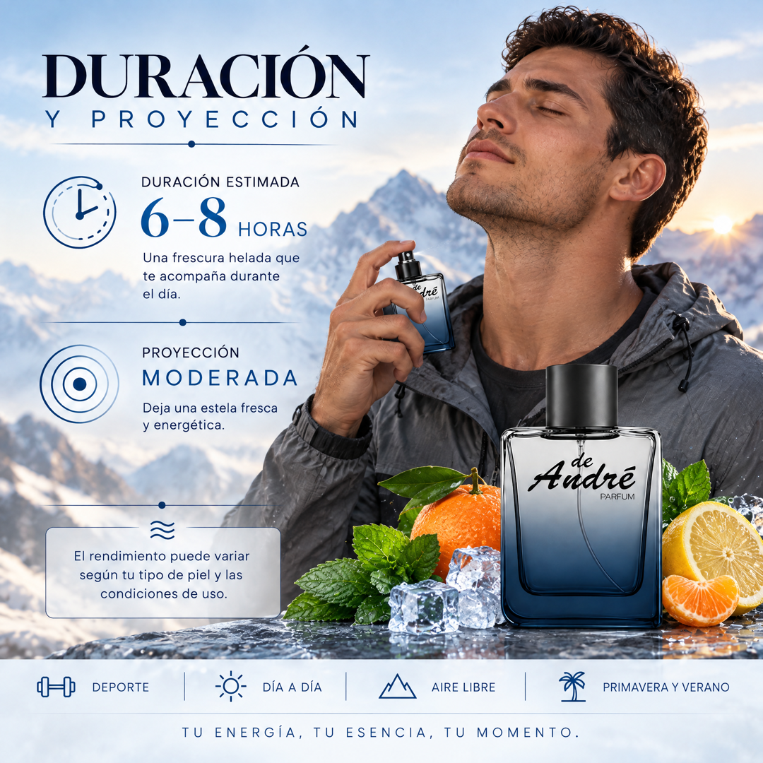 Duración de 6 a 8 horas y proyección moderada del perfume de hombre inspirado en Armani Code Sport