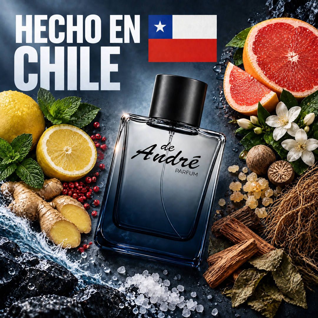 Perfume inspirado en Bleu de Chanel hecho en Chile con sus ingredientes