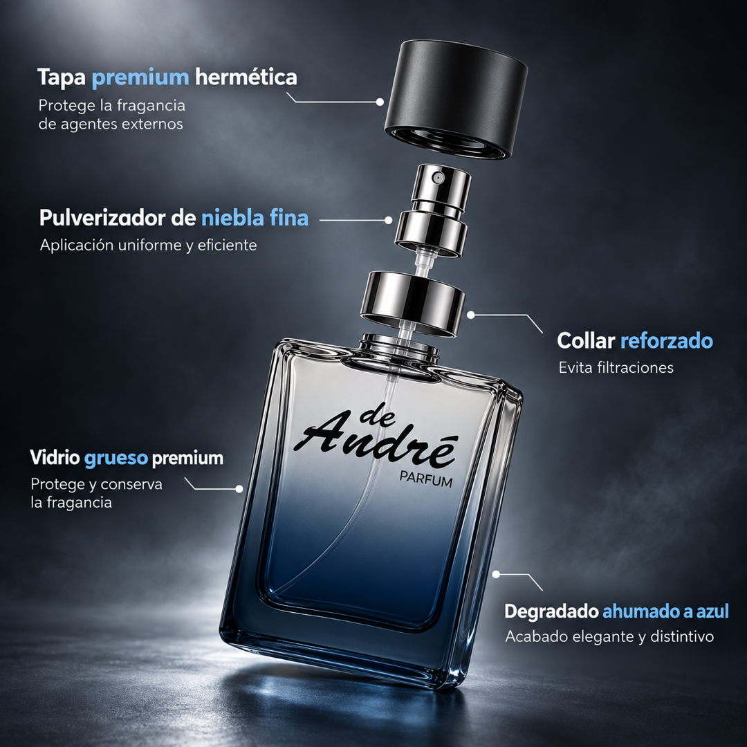 Características del frasco del perfume de hombre inspirado en Fahrenheit