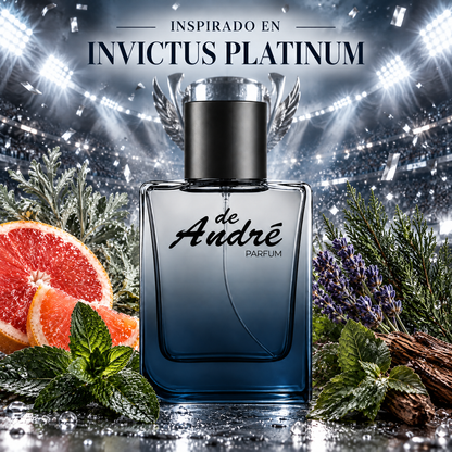 Perfume de hombre inspirado en Invictus Platinum con pomelo, ajenjo, menta, lavanda y ciprés