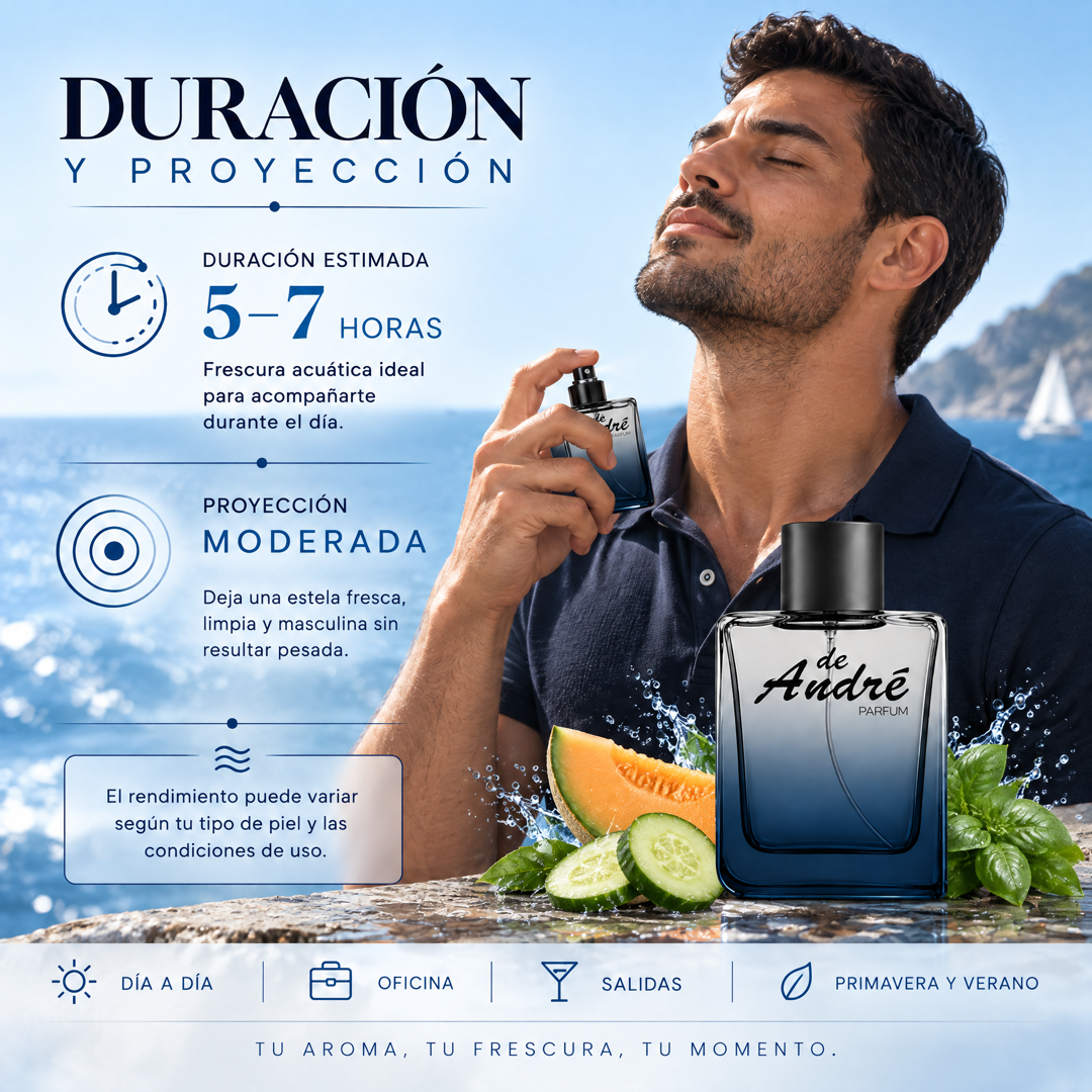 Duración y proyección del perfume de hombre inspirado en Polo Blue