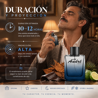 Duración de 10 a 12 horas y proyección alta del perfume de hombre inspirado en Quorum