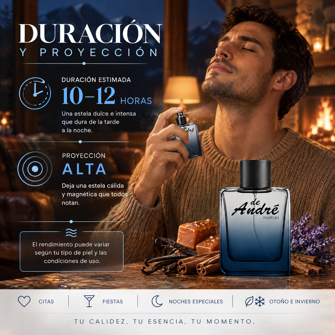 Duración de 10 a 12 horas y proyección alta del perfume de hombre inspirado en Stronger With You Intensely