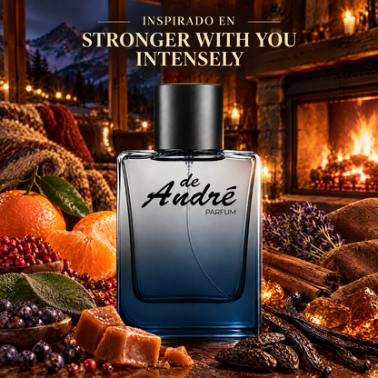 Perfume de hombre inspirado en Stronger With You Intensely con pimienta rosa, toffee, canela, vainilla y ámbar