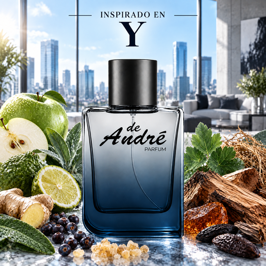 Perfume de hombre inspirado en Y con manzana, jengibre, salvia, tonka y cedro