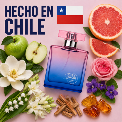 Perfume inspirado en Be Delicious hecho en Chile con sus ingredientes