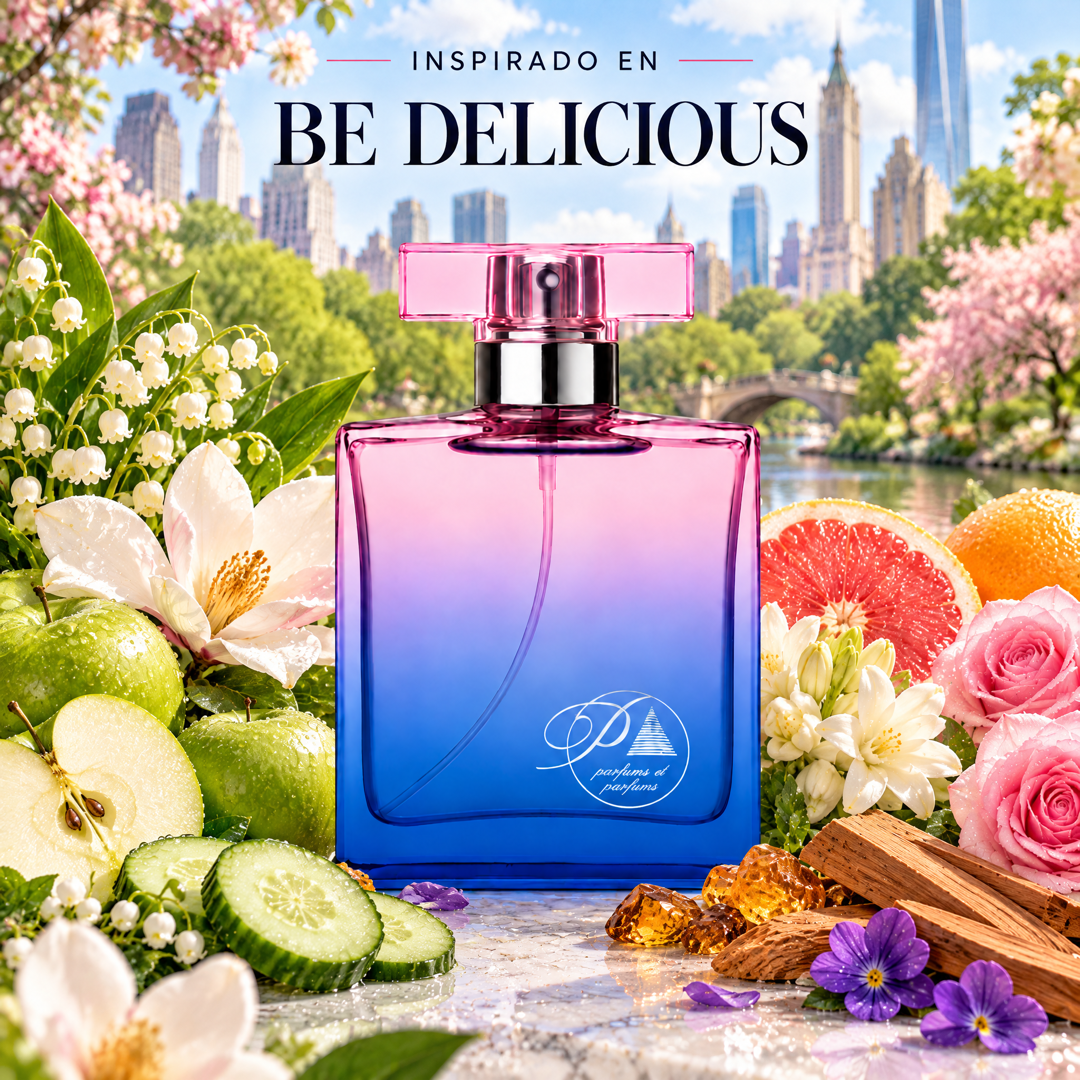 Perfume de mujer inspirado en Be Delicious con manzana verde, pepino, pomelo, magnolia y sándalo