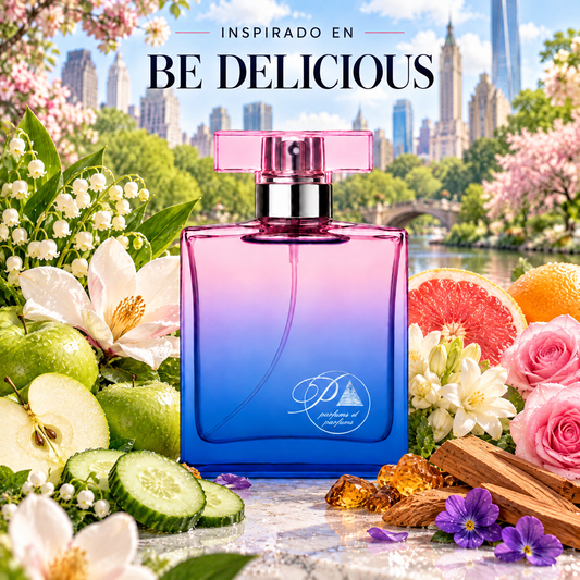 Perfume de mujer inspirado en Be Delicious con manzana verde, pepino, pomelo, magnolia y sándalo