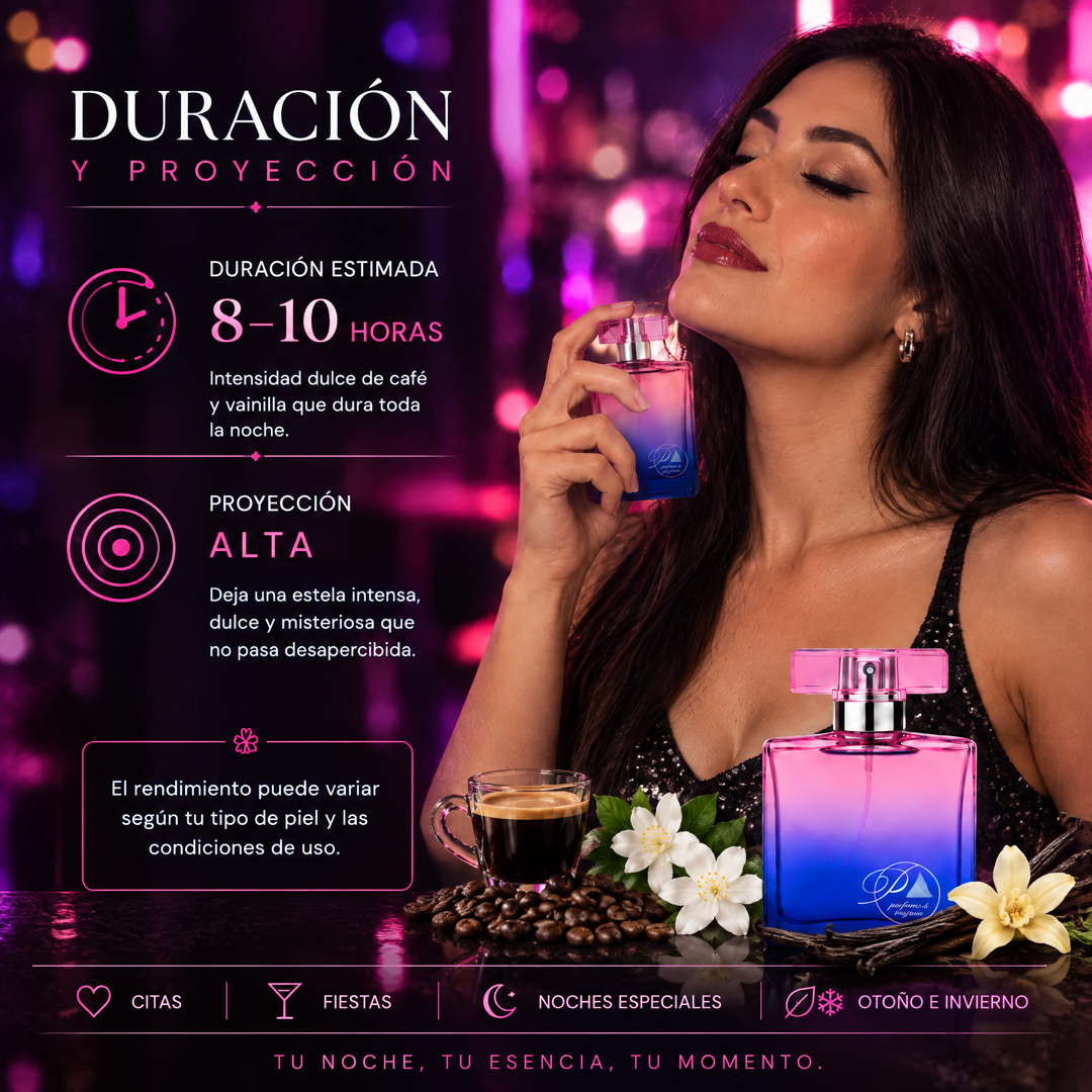 Duración y proyección del perfume de mujer inspirado en Black Opium