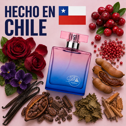 Perfume inspirado en Black XS for Her hecho en Chile con sus ingredientes