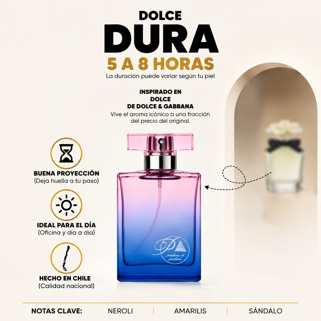 Perfume inspirado en Dolce con duración de 5 a 8 horas