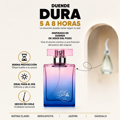 Perfume inspirado en Duende con duración de 5 a 8 horas