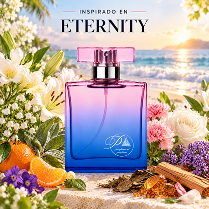 Perfume de mujer inspirado en Eternity con fresia, mandarina, lirio, rosa y sándalo