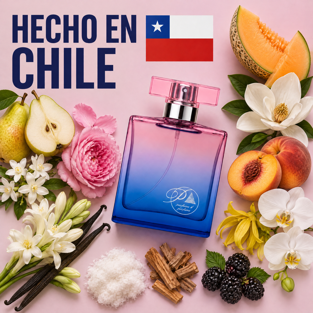 Perfume inspirado en J'adore hecho en Chile con sus ingredientes