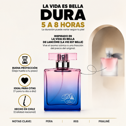 Perfume inspirado en La Vida es Bella con duración de 5 a 8 horas