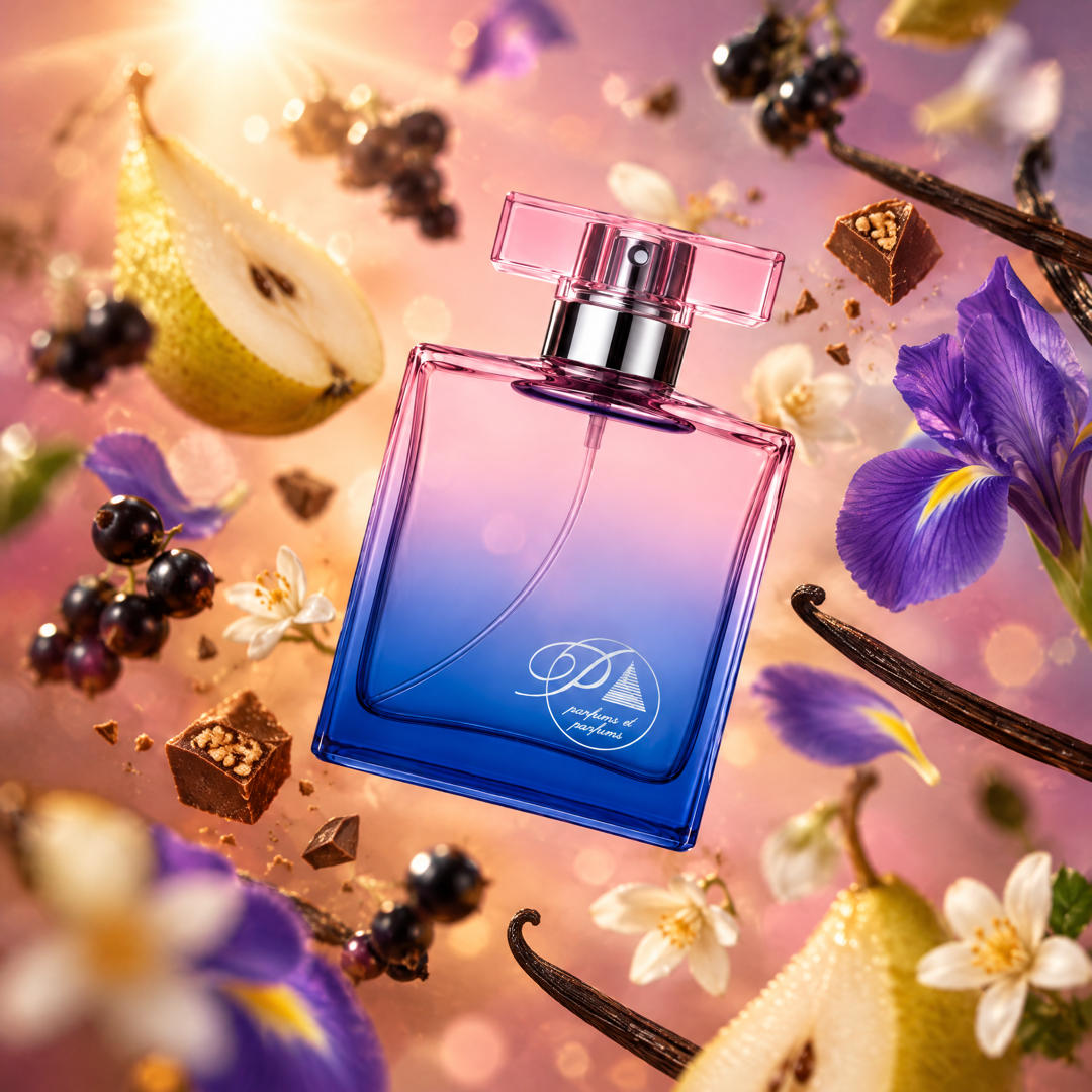 Ingredientes del perfume inspirado en La Vida es Bella: pera, iris, jazmín, praliné y vainilla