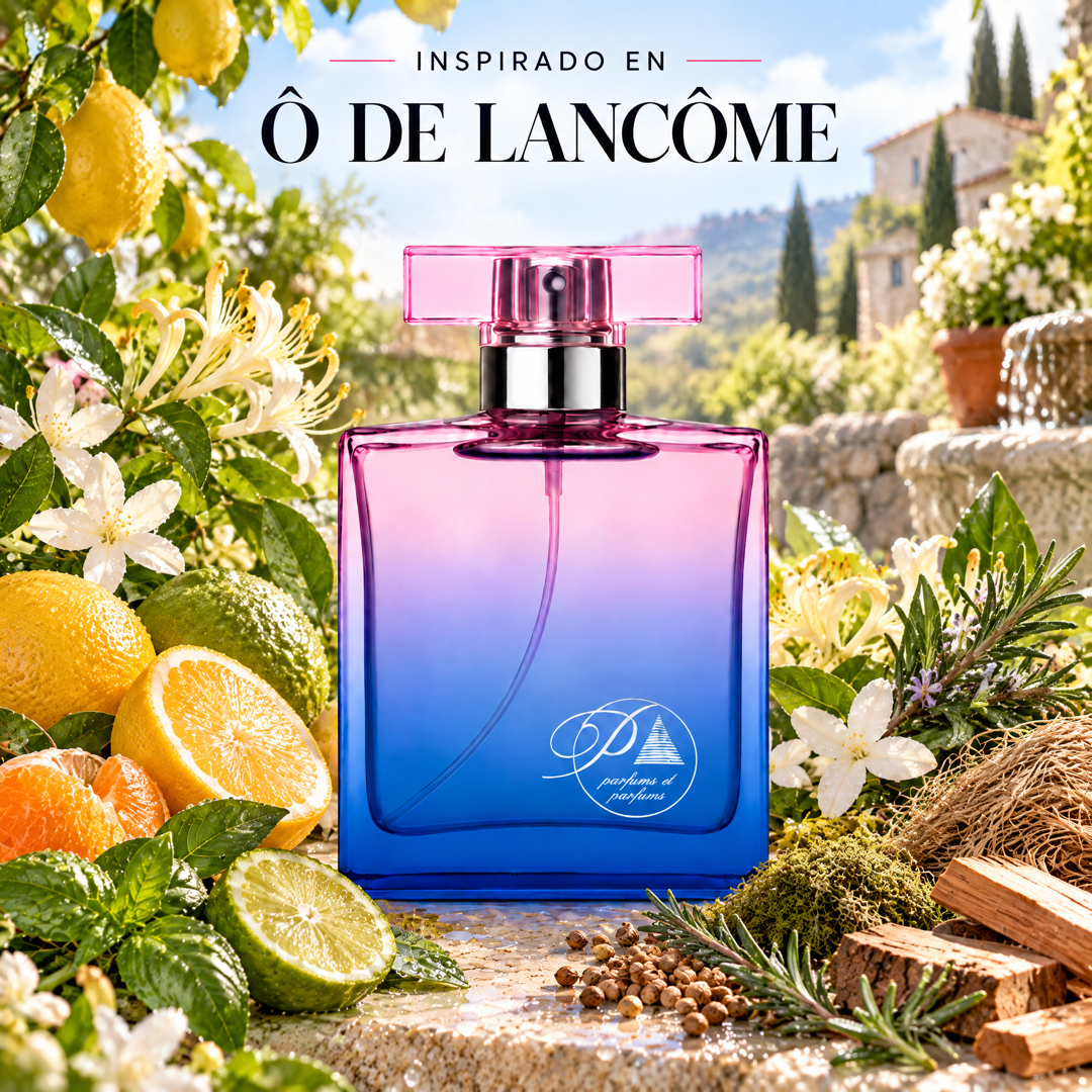 Perfume de mujer inspirado en Ô de Lancôme con limón, bergamota, albahaca, romero y musgo de roble