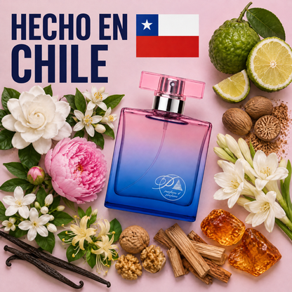 Perfume inspirado en Organza hecho en Chile con sus ingredientes