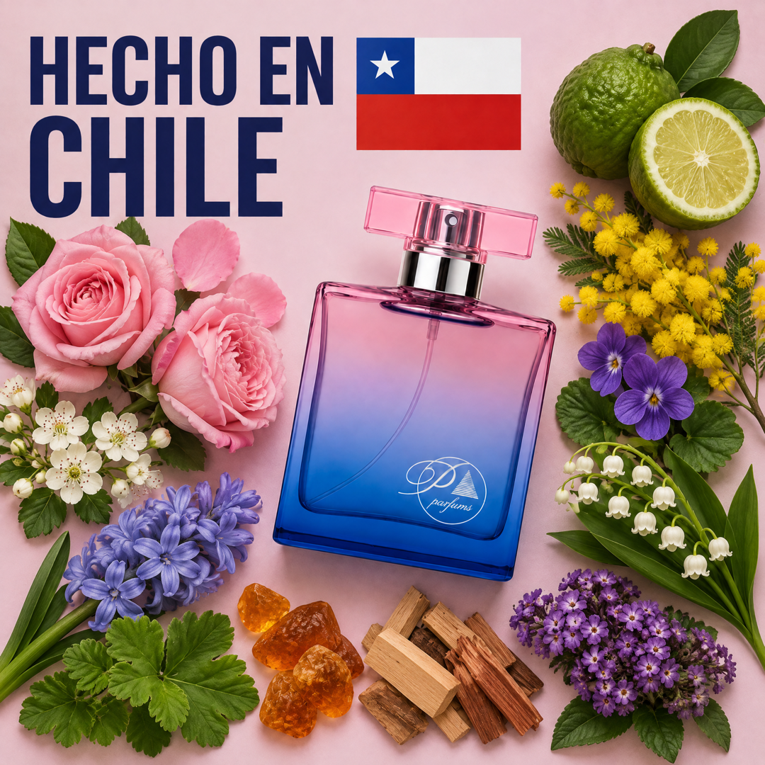 Perfume inspirado en Paris hecho en Chile con sus ingredientes