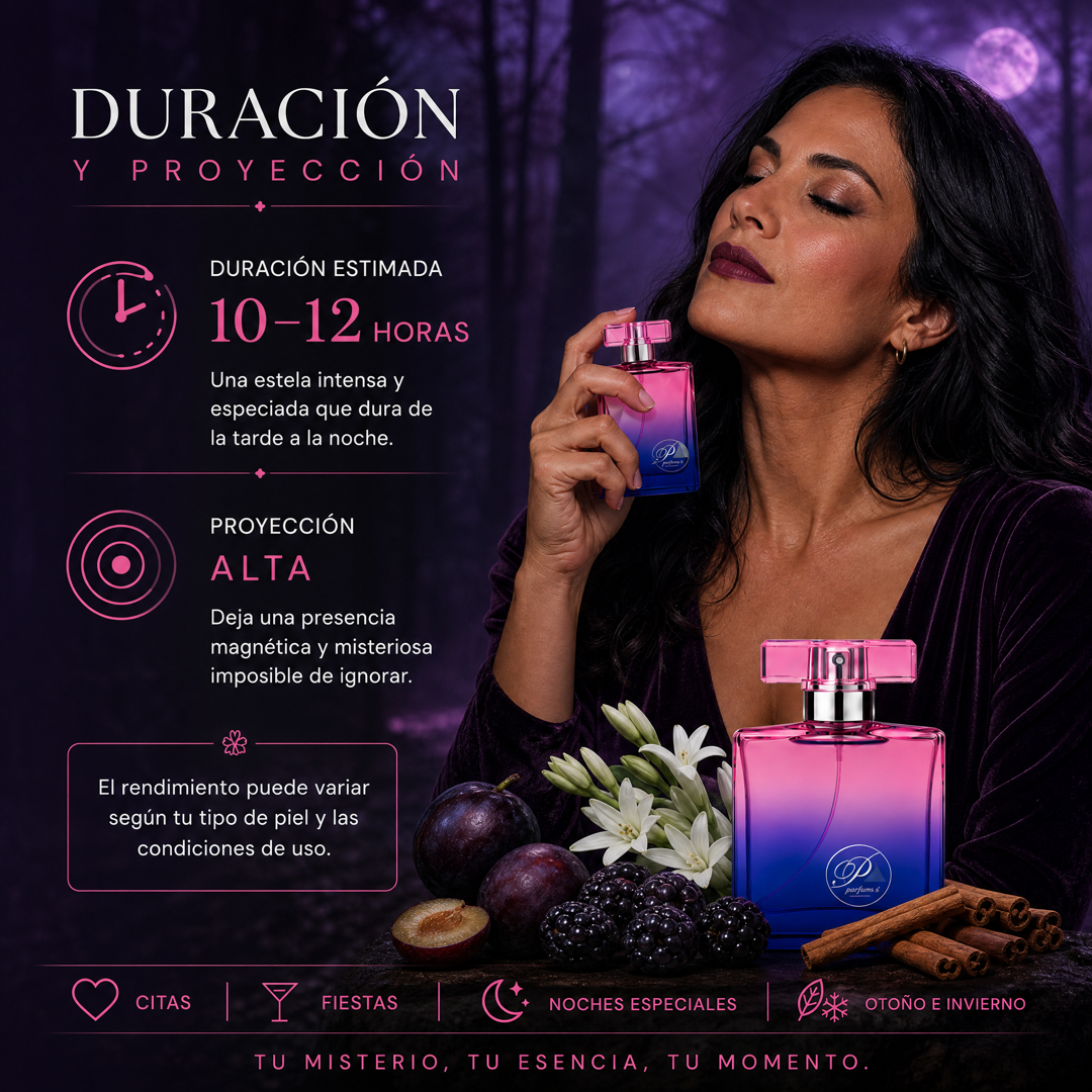 Duración de 10 a 12 horas y proyección alta del perfume de mujer inspirado en Poison