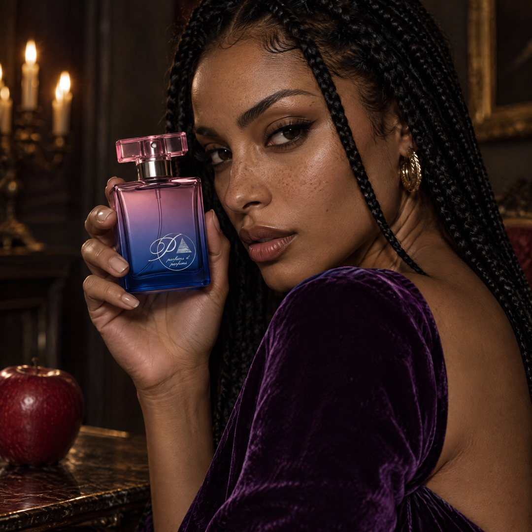 Mujer en una mansión oscura con el perfume inspirado en Poison de Perfumes Inferno