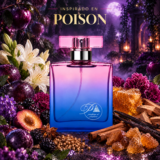 Perfume de mujer inspirado en Poison con ciruela, frutos del bosque, nardo, canela y vainilla