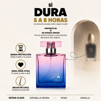 Perfume inspirado en Sì con duración de 5 a 8 horas