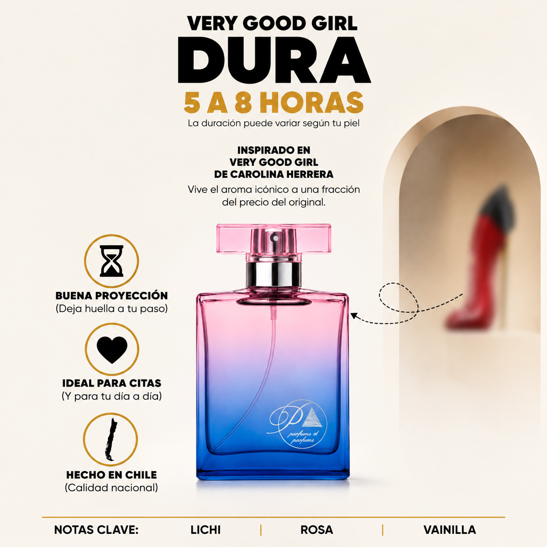 Perfume inspirado en Very Good Girl con duración de 5 a 8 horas