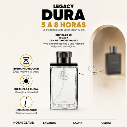 Perfume teen inspirado en Legacy con duración de 5 a 8 horas