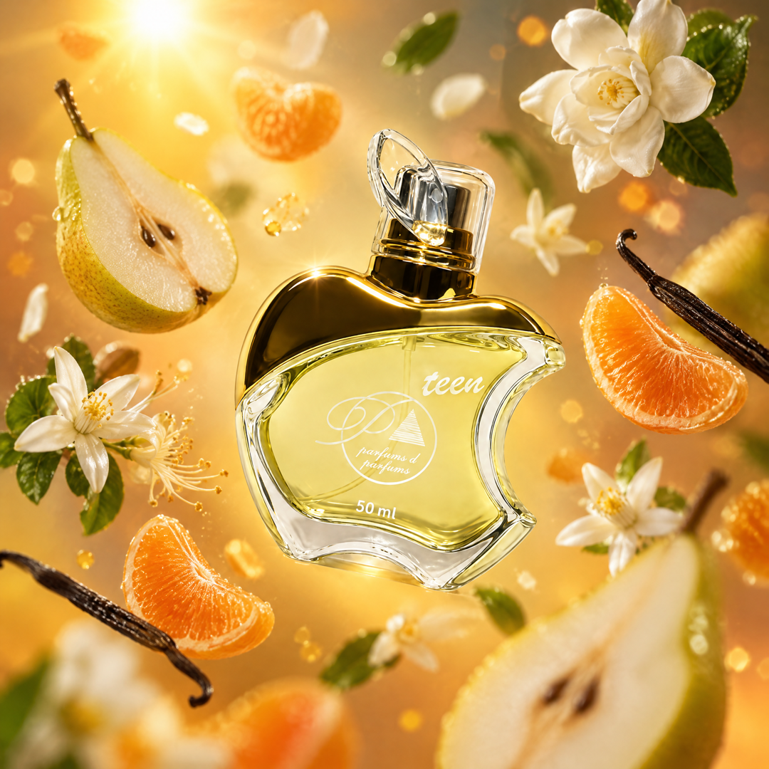 Ingredientes del perfume teen inspirado en Meow: pera, gardenia, azahar y vainilla