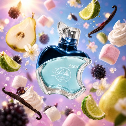Ingredientes del perfume teen inspirado en Sweet Like Candy: mora, malvavisco, crema batida y vainilla