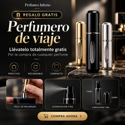 Regalo gratis: perfumero de viaje recargable de 5 ml por la compra de cualquier perfume en Perfumes Inferno